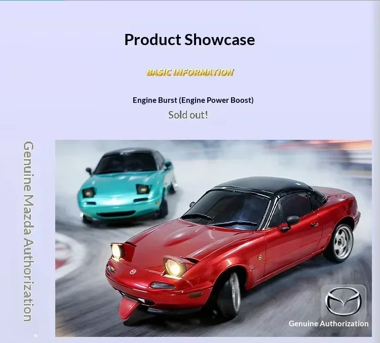 LDRC Upgraded LD1804 1:18 MX-5 RWD RC Drift Car Gyro Stabilization LED Headlight Funny Tongue 2.4G Remote Control Toy Car Gift