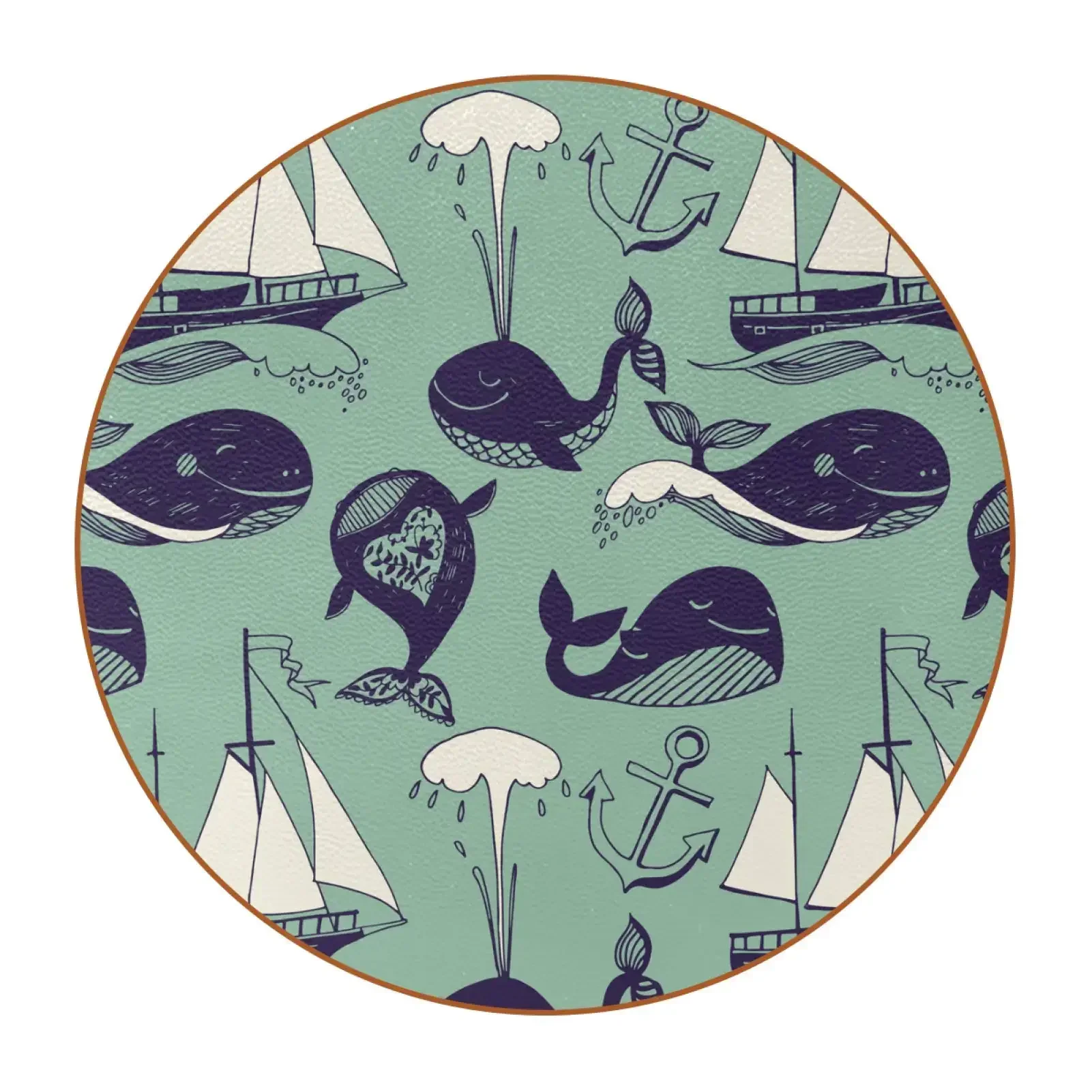 

Whale Starry Sky Painting Round Ceramic Stone Coaster with Cork Base for Wooden Table, Absorbent Coasters for Drinks Set of 1