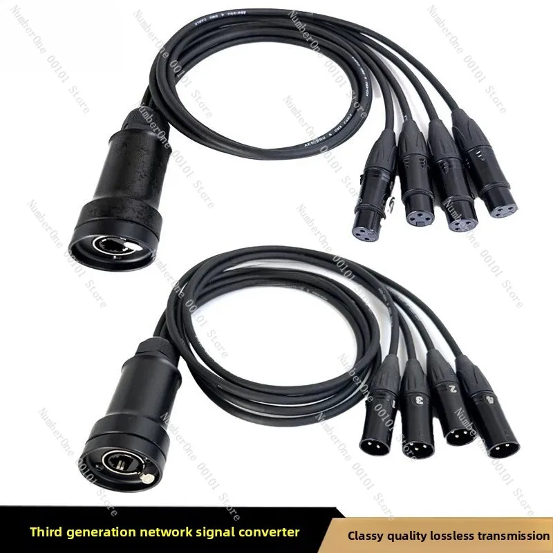 4-Channel Lighting Network Expander, Artnet to DMX512 Converter for Stage Mixer, RJ45 Ethernet Signal Splitter