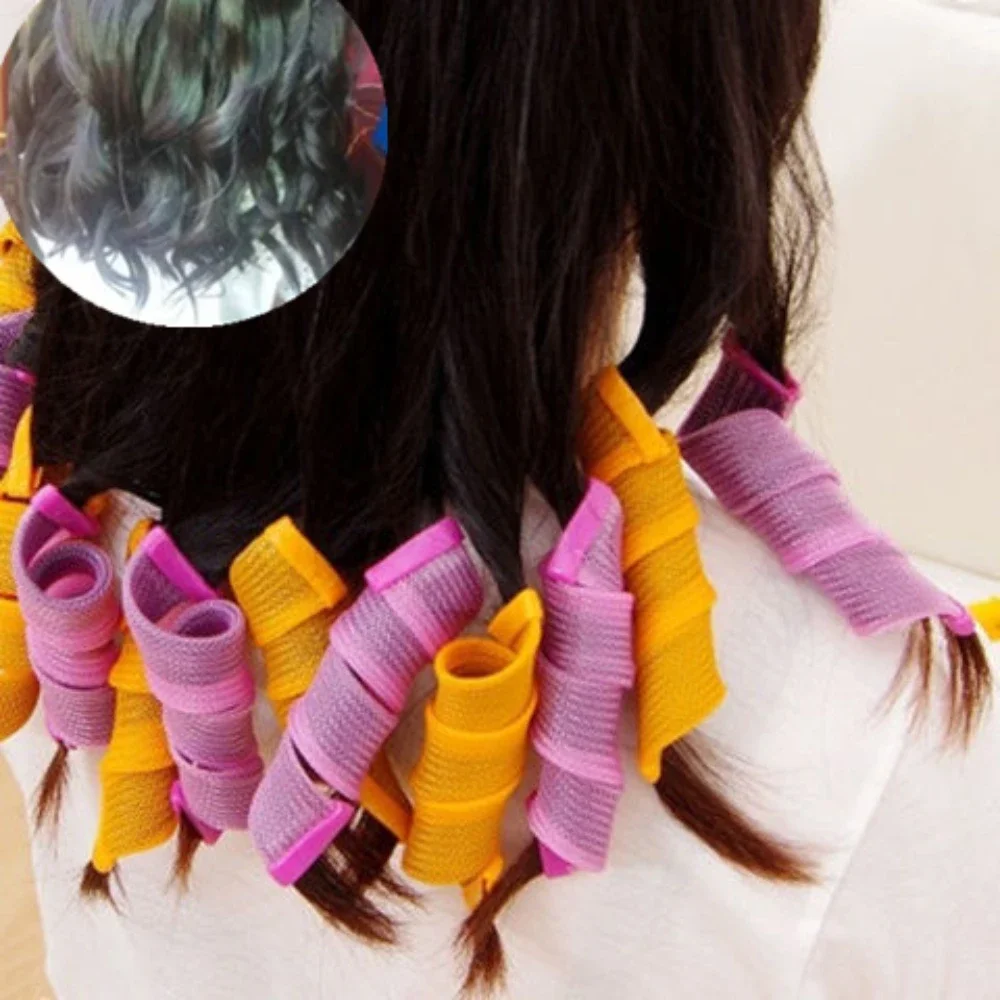 

Heatless Hair Curls No Heat Silk Ribbon Hair Roller Curls Headband Soft Sleeping Lazy Hair Curlers Foam Rod modelador de cachos
