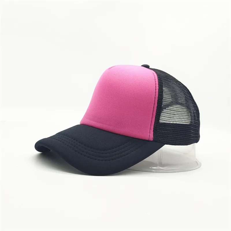 1-teilige Sommer-Trucker-Mütze mit individuellem Logo für Männer und Frauen, Netz-Polyester-Baseballkappe, bedrucktes Netz, Papa-Hüte, verstellbares Sonnenhut-Visier – Detail 27