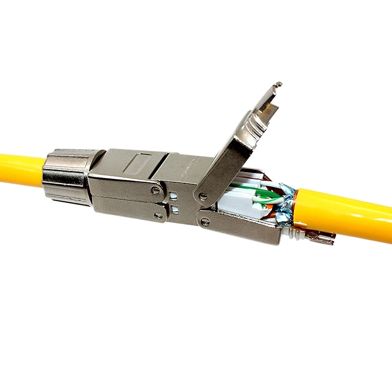 Cat6A Cable Extender Connector Adapter Connection Box RJ45 Lan Cable Extension Connector Fully Shielded Tool-Free