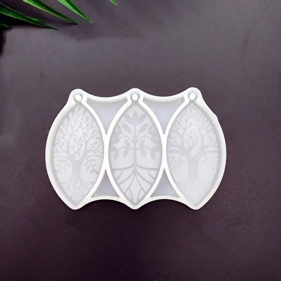 

3-In-1 Silicone Resin Casting Molds for DIY Tree of Life Leaf Pendant and Aromatherapy Decor, Irregular Shape