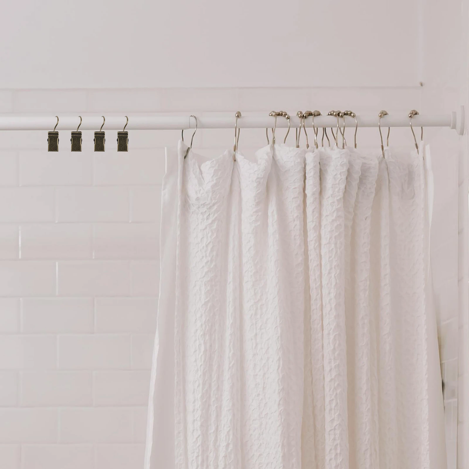 

25pcs Bath Iron Hanging Adjustable Shower Curtain Hooks Towels Drapes Camping Awnings Rv Light Outdoor Hanging For Canopy