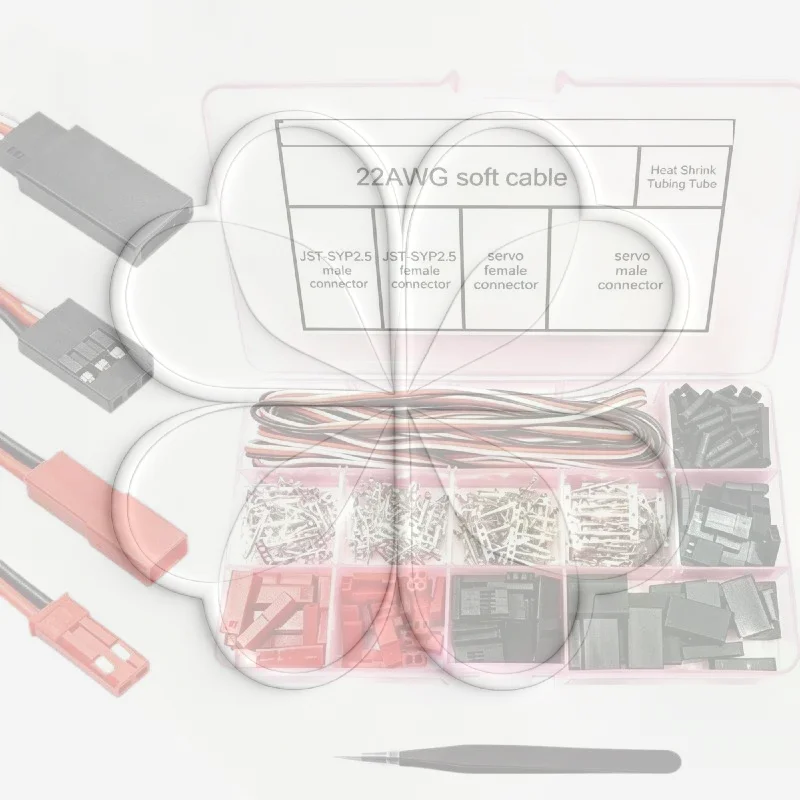 40Sets Servo Plug Male Female Connector Crimp Pin Cable Kit Compatible JST SYP Futaba For Hitec Spektrum RC