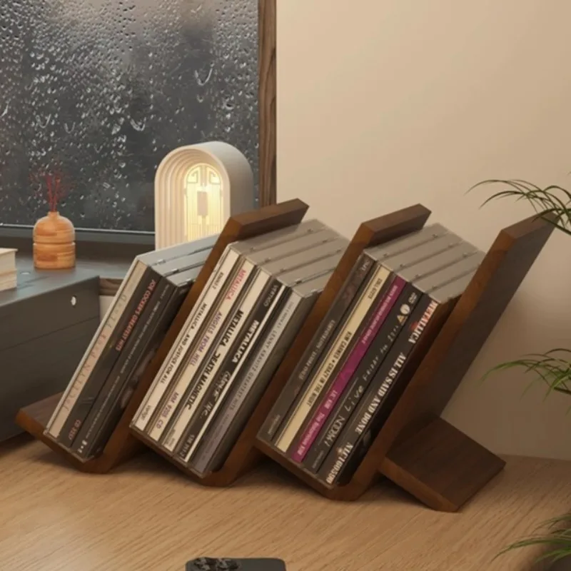 Vinyl Record Storage, Wooden Display Rack, Desktop Magazine Holder, Large CD Shelf, Rustic Home Decor Organizer