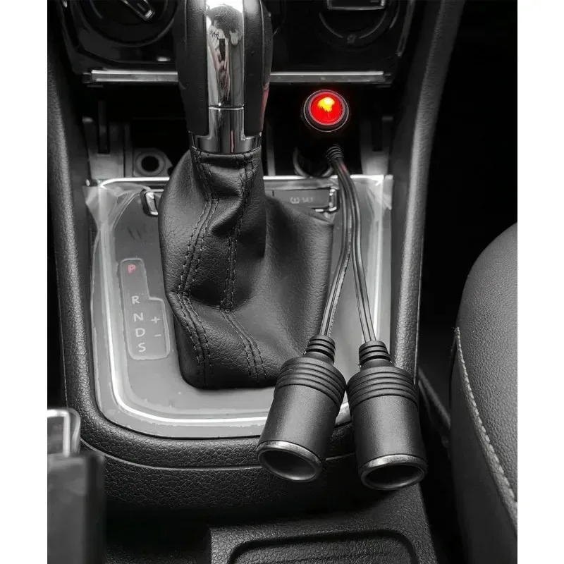 العالمي الجديد 2025 12-24 فولت سيارة ولاعة السجائر الفاصل محول 1 ذكر إلى 2 أنثى مآخذ Y الفاصل مع تشغيل إيقاف التبديل 20 سنتيمتر #4