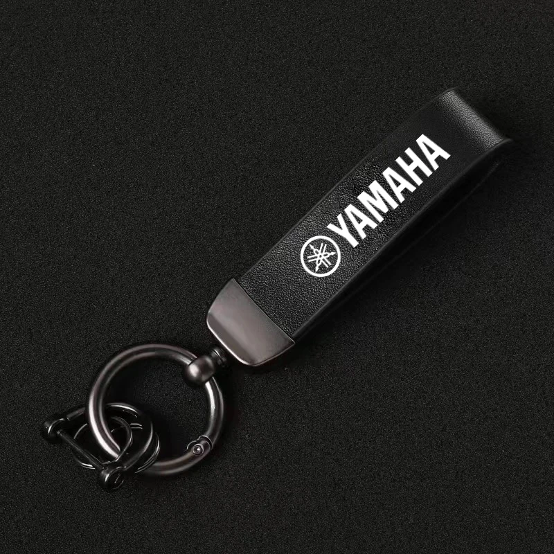 Leather Metal Motorcycle Key Ring Chain Keyring Buckle Pendant For YAMAHA MT09 MT10 YZF R1 R3 R6 FZ1 FZ8 Anti-lost Accessories