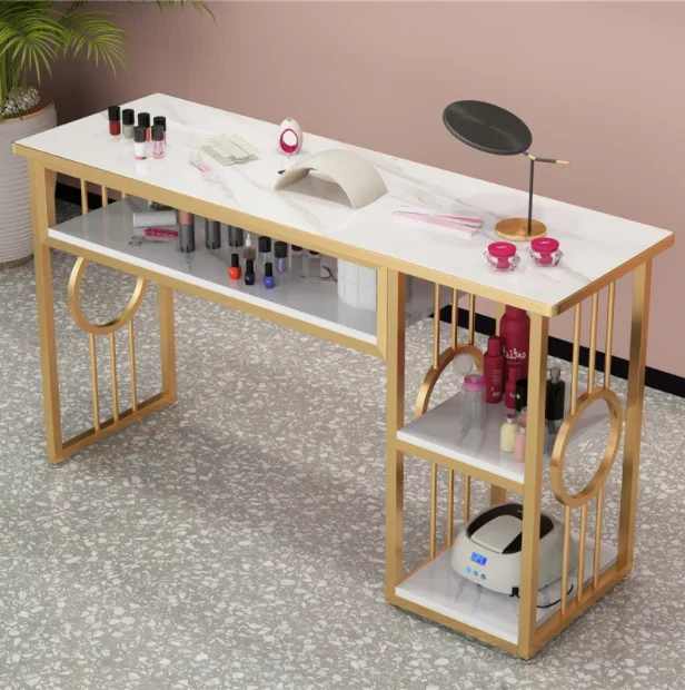 Long Manicure Glass Table and Chair Set for shop