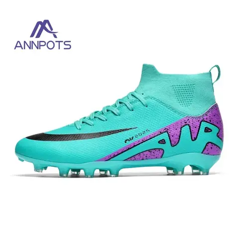 New TF/FG High Quality Professional Fast Grass Soccer Shoes Ultralight Training Studded Football Boots Mens Football Field Boots