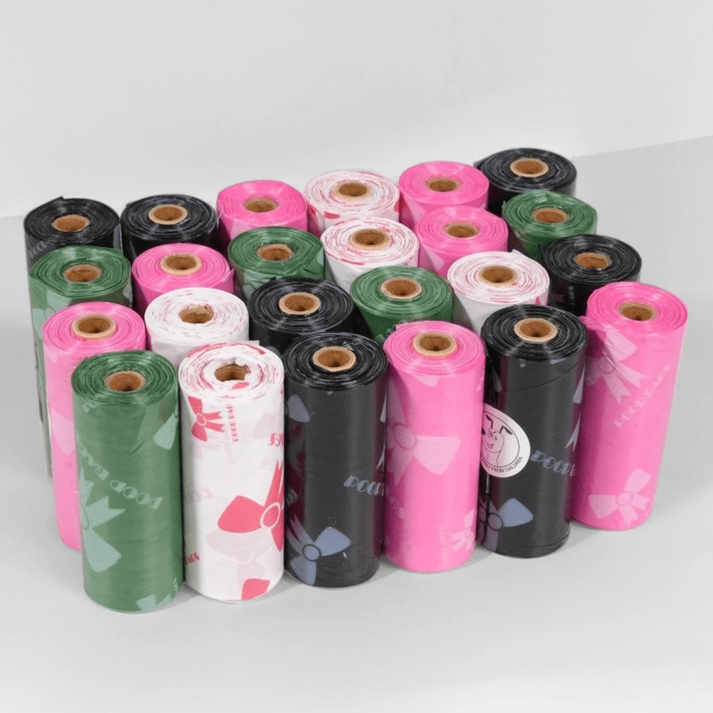 24 Rollos/360 Unidades de Bolsas de Caca para Perro de Colores Aleatorios, Estilo Aleatorio, con Diseño de Gato y Perro, Bolsas Portátiles para Excrementos de Perro