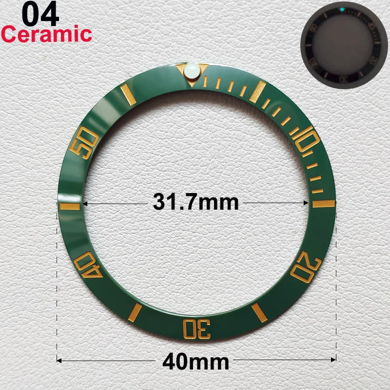 40mm * 31,7mm Keramik-Uhrenlünetteneinlage Passend für 42mm bis 44mm Taucher-GMT-Yacht-Sea-Dweller-Uhrengehäuse Uhrenring-Zubehör – Detail 8
