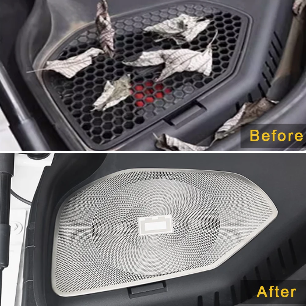 For Mercedes-Benz GLC X254 2023 2024 Car Audio Speaker Cover Loudspeaker Pad Trim Frame Sticker Interior Accessories Silver