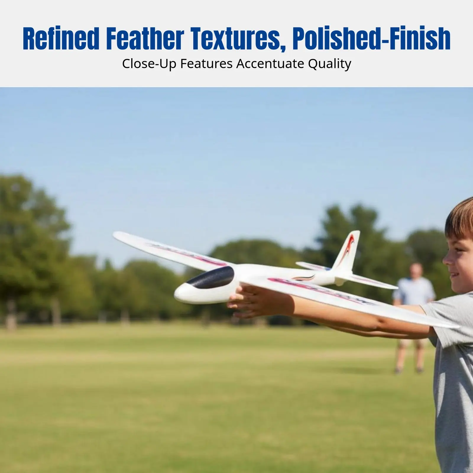 Hand Throw Glide Toy, Large Fixed Airfoil, Assembly Plane for Boys, Kids Outdoor Play