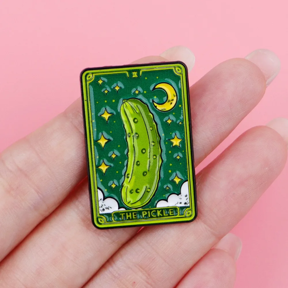 Cute Pickle Enamel Pin Funny Cucumber Brooch Lapel Pins Backpack Badge DIY Clothing Decor Accessory Quirky Metal Decoration