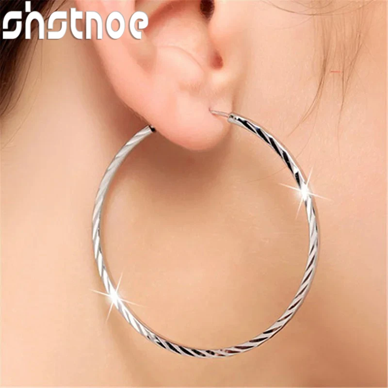 

SHSTONE Fashion 925 Sterling Silver Earrings Round Car Flower Earrings For Women Charm Jewelry Gift