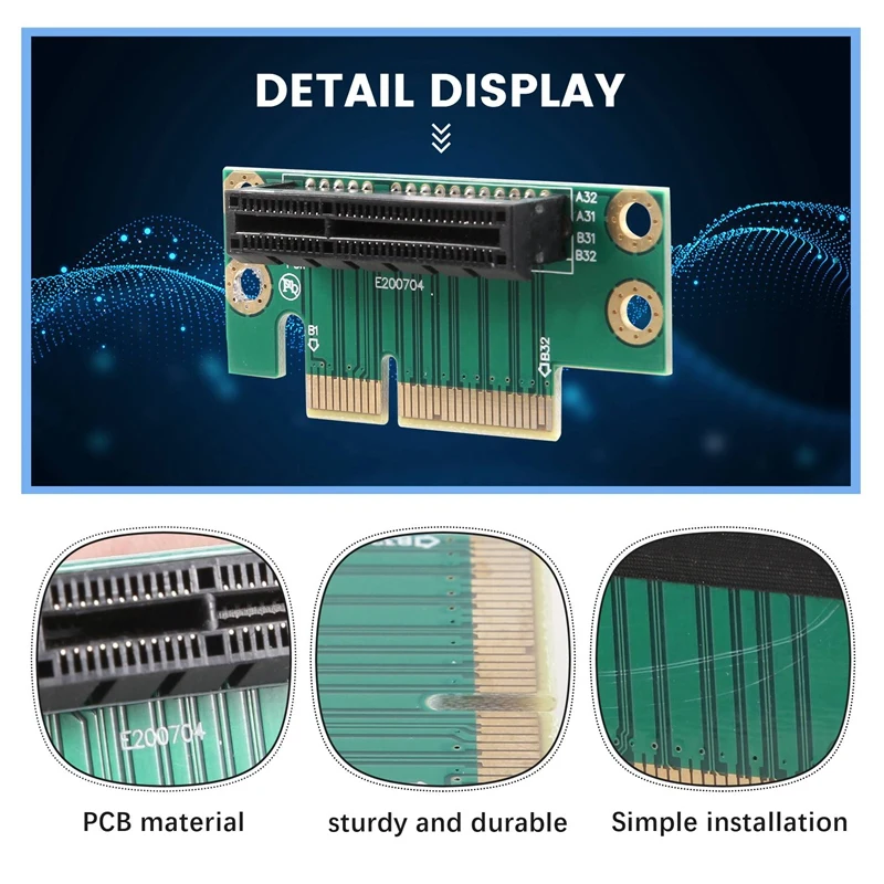 Scheda riser PCI- Express 4X Scheda adattatore a 90 gradi Scheda di estensione extender PCI-E 4X per computer chassis server 1U