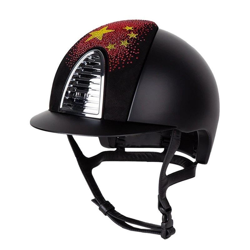 Equestrian helmet, horse helmet, bright diamond black equestrian helmet, knight riding helmet