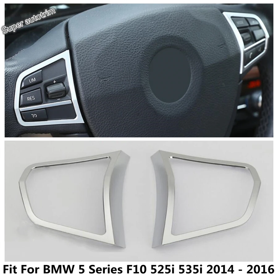 

Car Steering Wheel Buton Frame Decoration Cover Trim For BMW 5 Series F10 525i 535i 2014 2015 2016 ABS Accessories Interior Kit
