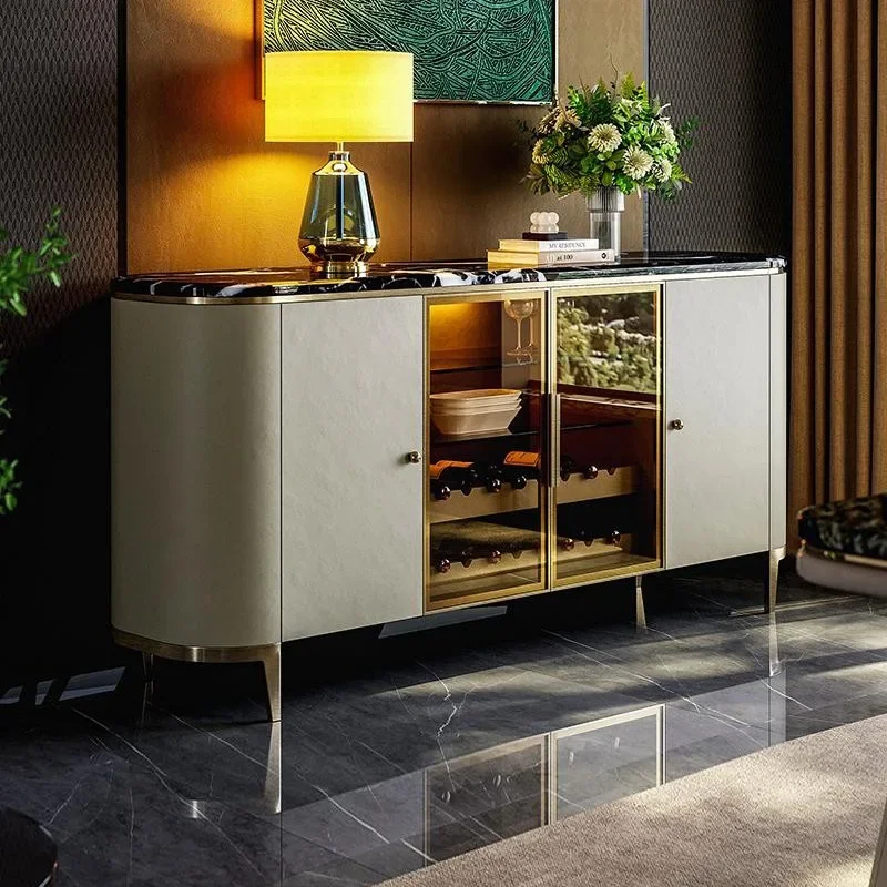 

Light luxury dining side cabinet, living room wall storage, high-end modern simple wine cabinet
