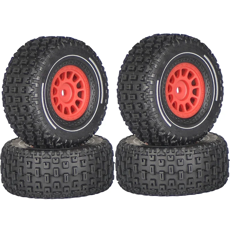 Mini Mojave Grom 4pcs Plastic Wheels Rims with Rubber Tires for Arrma RC Car 1/16 Mojave Grom 4X4 Desert Truck Upgrade Parts view 5