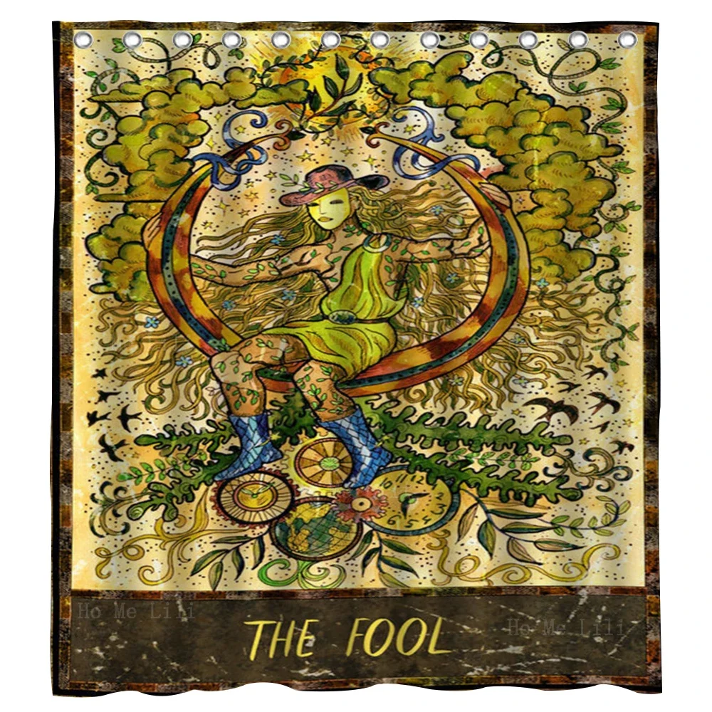 Magic Gate The Fool Tarot Cards Fantasy Graphic Occult Gothic And Esoteric Concept Shower Curtain By Ho Me Lili Bathroom Decor