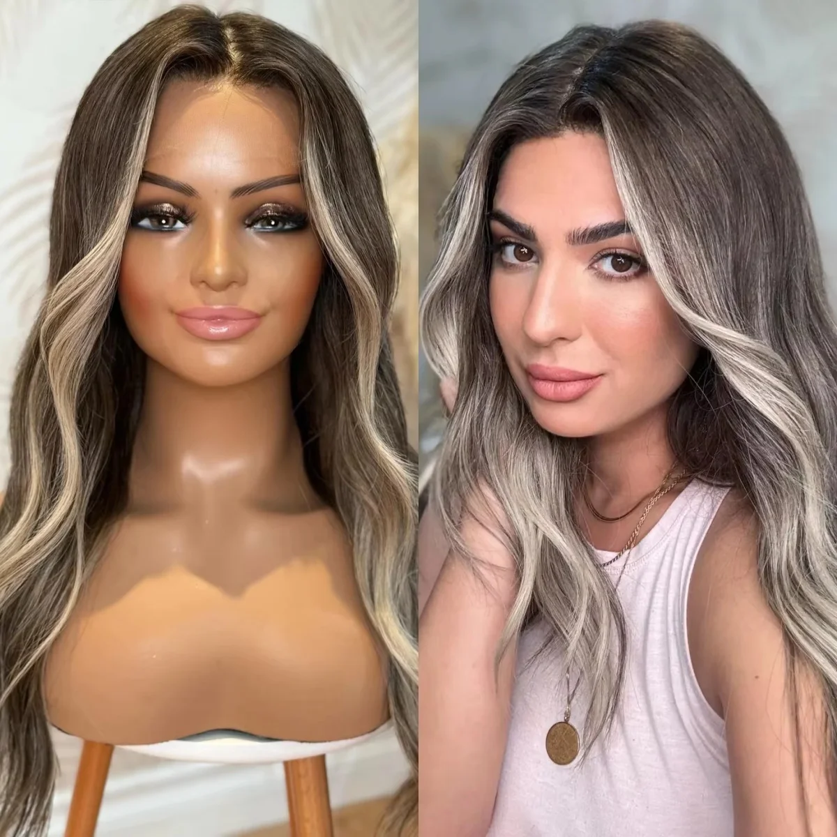 

Выделите темно-коричневые парики для чернокожих женщин Глубокие волны Синтетические кружевные фронтальные парики Модный дешевый парик высокого качества на распродаже