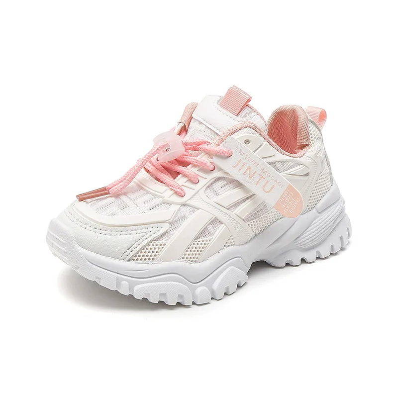 Scarpe per bambini ragazze estate autunno 2024 nuovi ragazzi sport Mesh traspirante piccole scarpe bianche