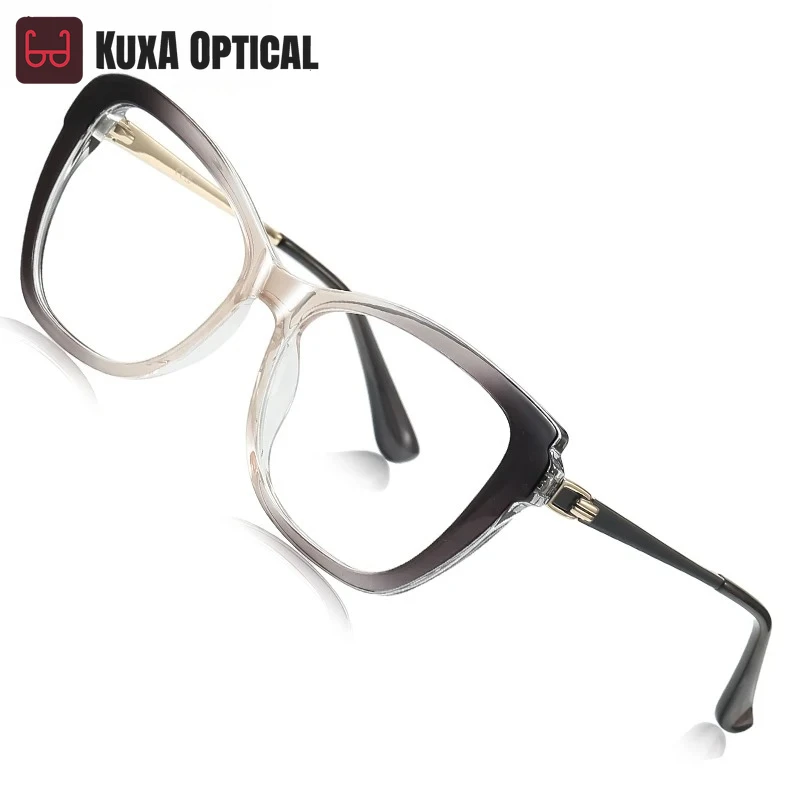 

KUXA Fashion Simple Classic Large Frame Butterfly Design Anti-Blue Light Reading Glasses Women Customizable Prescription LS226