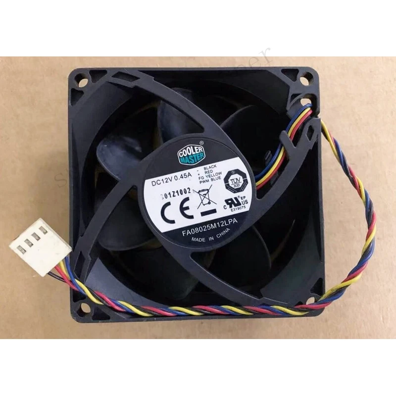 S+    1 of COOLER MASTER FA08025M12LPA cooling fan DC12V 0.45A 8025 8CM 4Pin