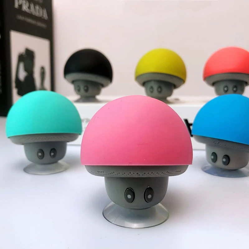 Cartoon Mini Bluetooth Mushroom Speaker High Quality Waterproof Bluetooth Speaker High Volume Mobile Phone Holder Speaker