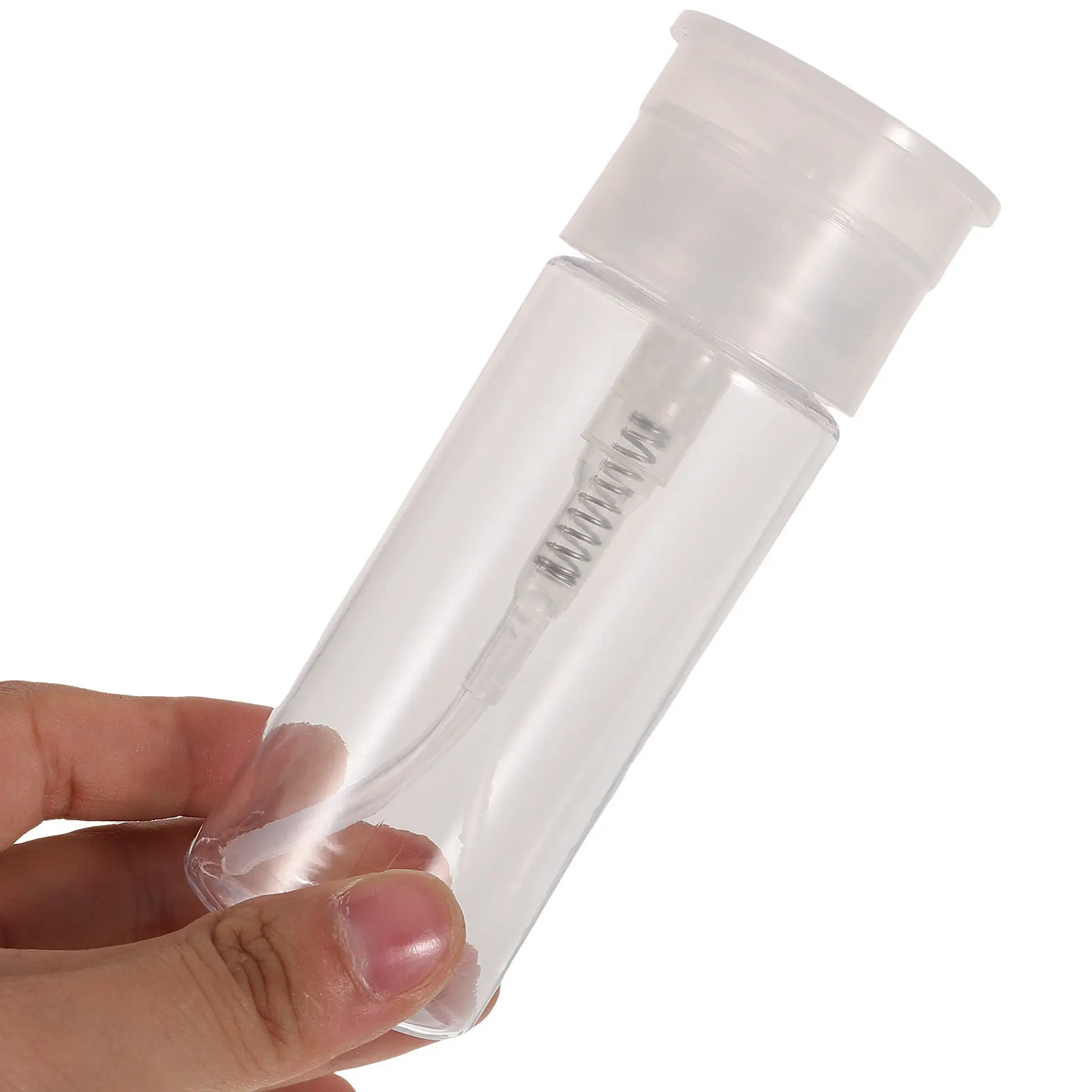 

Флакон-дозатор для жидкости для снятия лака 100 мл, дорожный, легкий, пластиковый, с помпой, пустой контейнер для жидкостей, для ногтей
