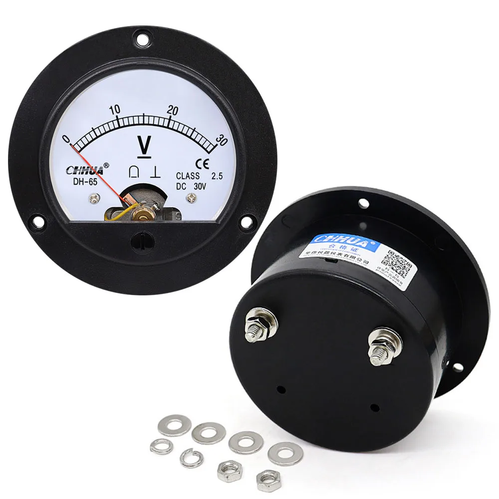 DH-65 DC Current And Voltage 5V 10V 15V 20V 25V 30V 50V 75V 100V 150V 200V 300V 450V 500V Circular Pointer Meter