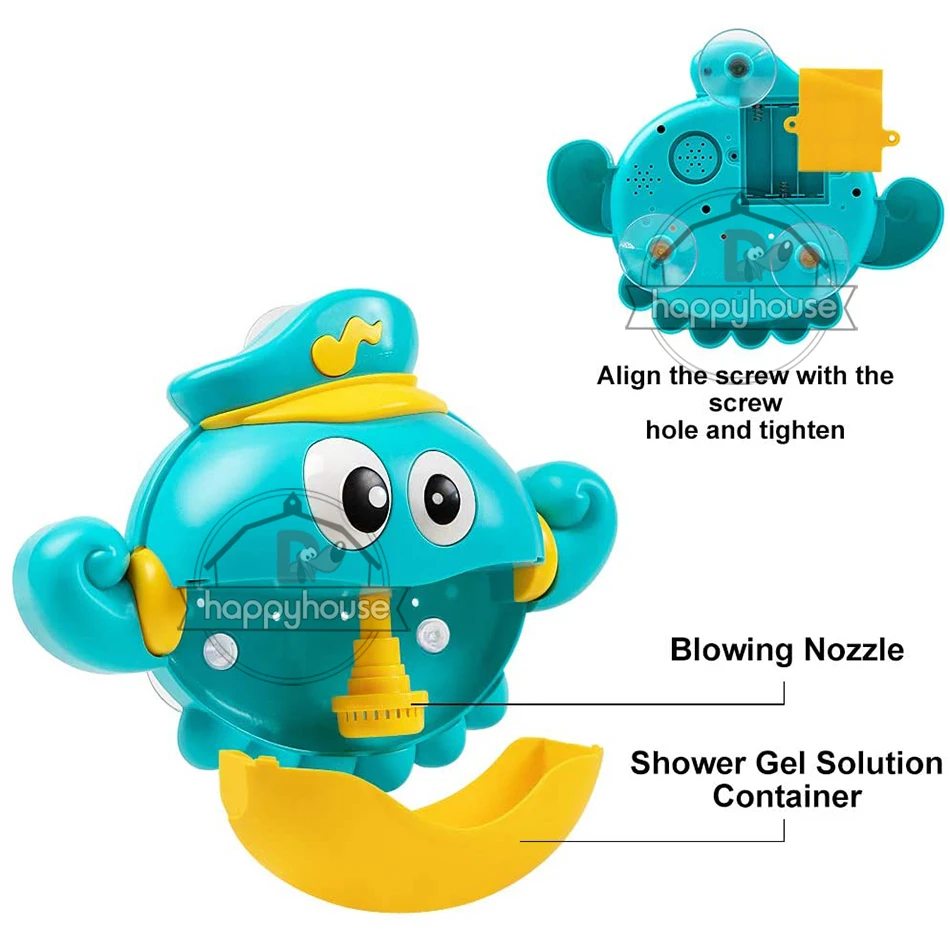 Baby Bath Toys Bubble Machine Crabs Frog Music Kids Bath Toy Bathtub Soap Automatic Bubble Maker Baby Bathroom Toy for Children