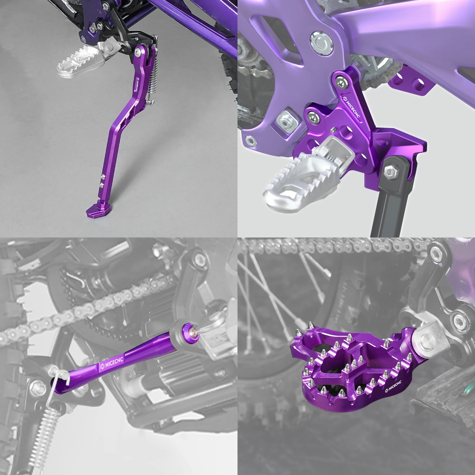 Foot Pegs Bracket Package Footrest Support Brace Foot Side Kick Stand For Surron Light Bee X S L1E Segway X160 X260 2017-2024