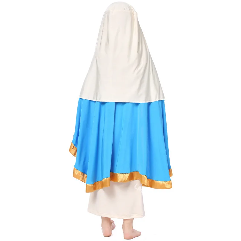 Kids Saint Mary Costume Little Girl Biblical Times Dress Child Virgin Mary Outfits