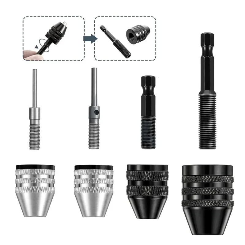 GAOXUN 1PC Quick Change Keyless Drill Bit Chuck Hex Shank Adapter Converter Tool Three-Jaw Chuck Electric Grinder Drill Chuck