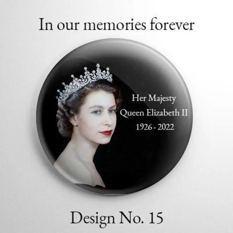 Elizabeth Queen II Memorial Badge In Our Memories Forever 1926-2022 Her Majesty Keepsake Badges Metal Commemorative Memorabilia