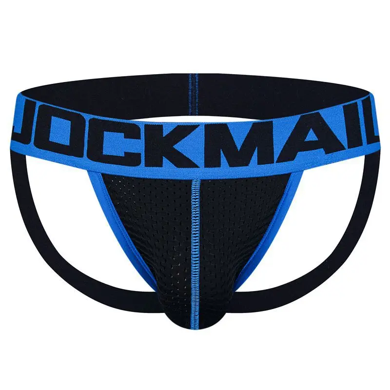 Jockmail Men Cueca Low Waisted Nylon Mesh Breathable Thong Letter Couple Sexy Lingerie Undies Hot Jockstraps Underwear 4PC
