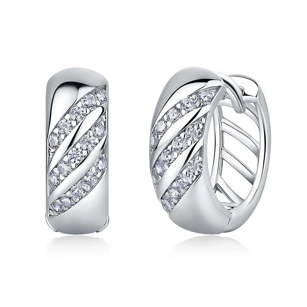 Apexelle Brand Luxury Jewelry 925 Sterling Silver Earrings For Women Inlaid Moissanite Fashion Ear Hoops Fine Jewelry