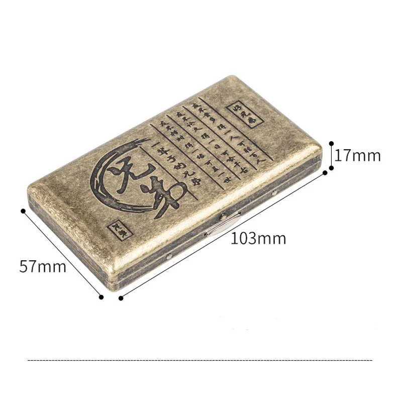 Retro Brass Metal Tobacco Smoking Case Cigarette Box Vintage Antiqued Bronze Cigarette Storage Holder Pocket Case