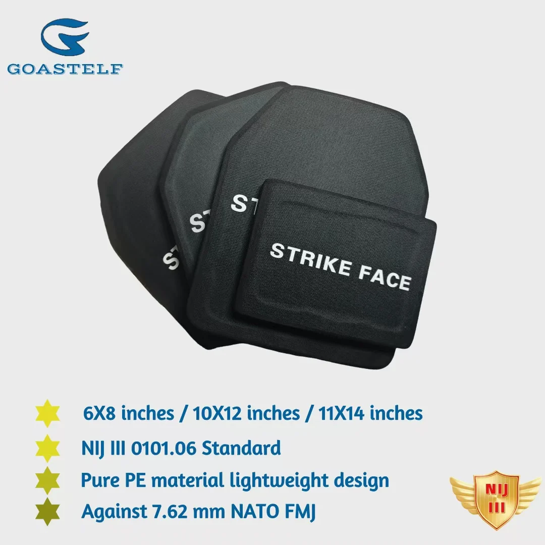 

Goastelf NIJ III Bulletproof Plate 10x12 Or 11x14 Or 6x8 inches Ballistic Panels Backpack Armor Panel Against 7.62mm FMJ