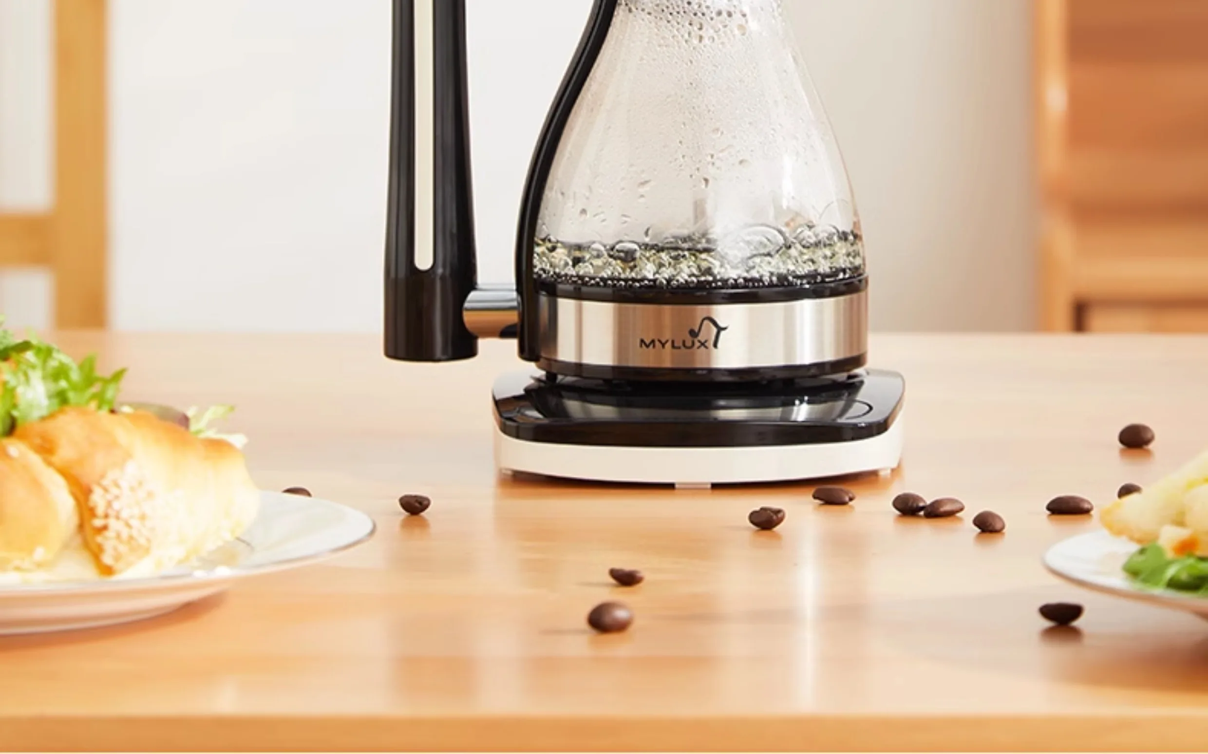 وعاء قهوة سيفون ZPPSN منزلي أمريكي صغير ماكينة تخمير القهوة الأوتوماتيكية مجموعة أوعية موكا الكهربائية التنظيف اليدوي #5