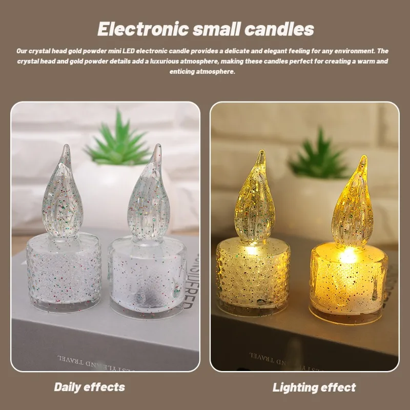 12/1PCS Mini Flameless LED Candle Lights Battery Powered Electronic Night Lamp Dating Party Holiday Home Decor Candle Lamps