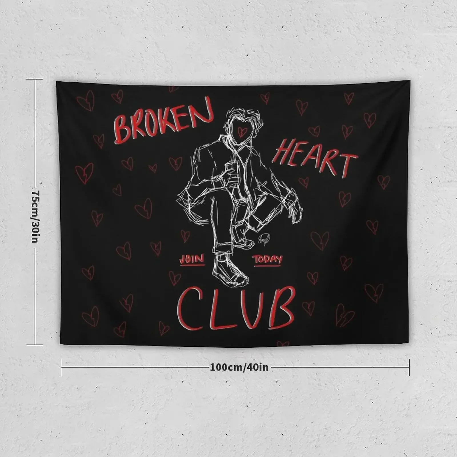 Broken Heart Club Tapestry Wall Hanging Wallpapers Home Decor Tapestry