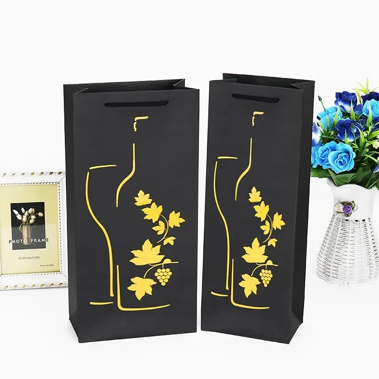 

Champagne New Single Red Wine Carrying Bag Wine Gift Packaging Bag Double Red Wine Bottle Box Packaging Handheld Gift Bag