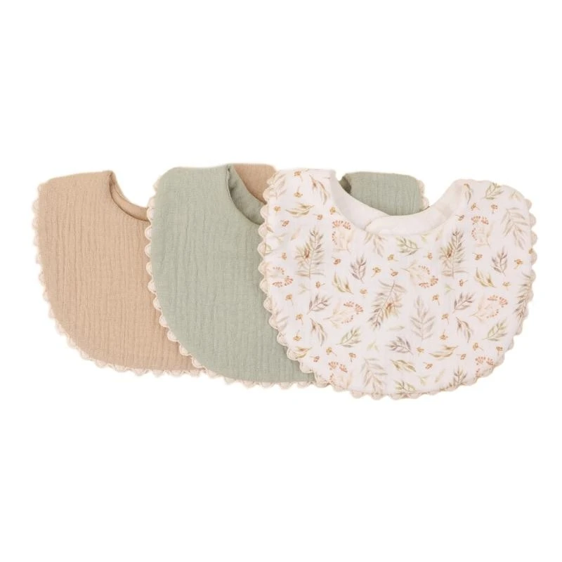 Set of 3pcs Cotton Bib Printed Color Feeding Bib Absorbent Saliva Towel Newborns Baby Burp Cloth for Boys Girls 425F