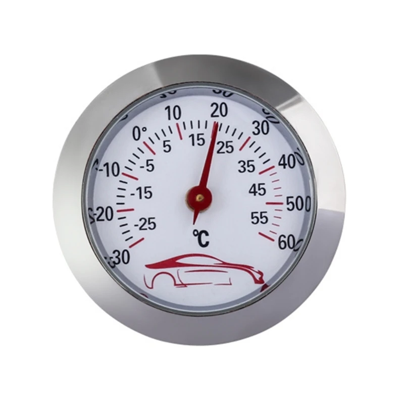 Round Temperature Testing Gauge -30 to 60℃ Mini Car Thermometer High Accuracy