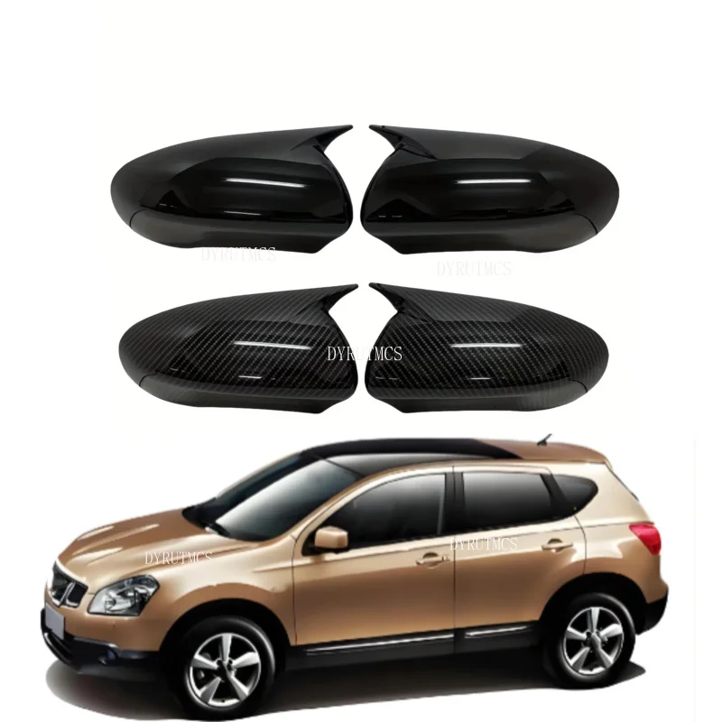 

Car Rearview Side Mirror Cover Fit For Nissan Qashqai J10 2007 2008 2009 2010-2014 Wing Cap Rear View Case Trim Carbon Fiber