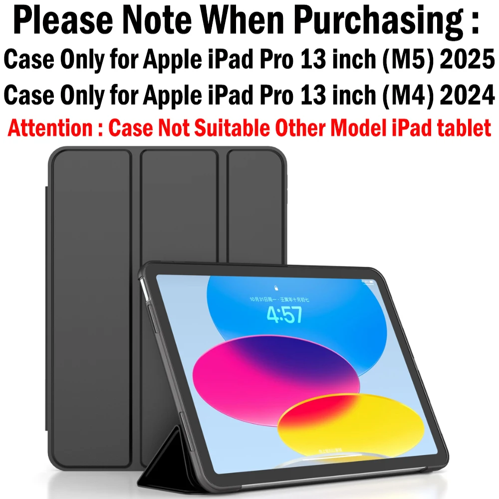 

Чехол для 13-дюймового Apple iPad Pro 13 M5 Chip 2025 A3360 A3361 A3362 Чехол для планшета 2024 iPad Pro 13 дюймов M4 Мягкий силиконовый чехол